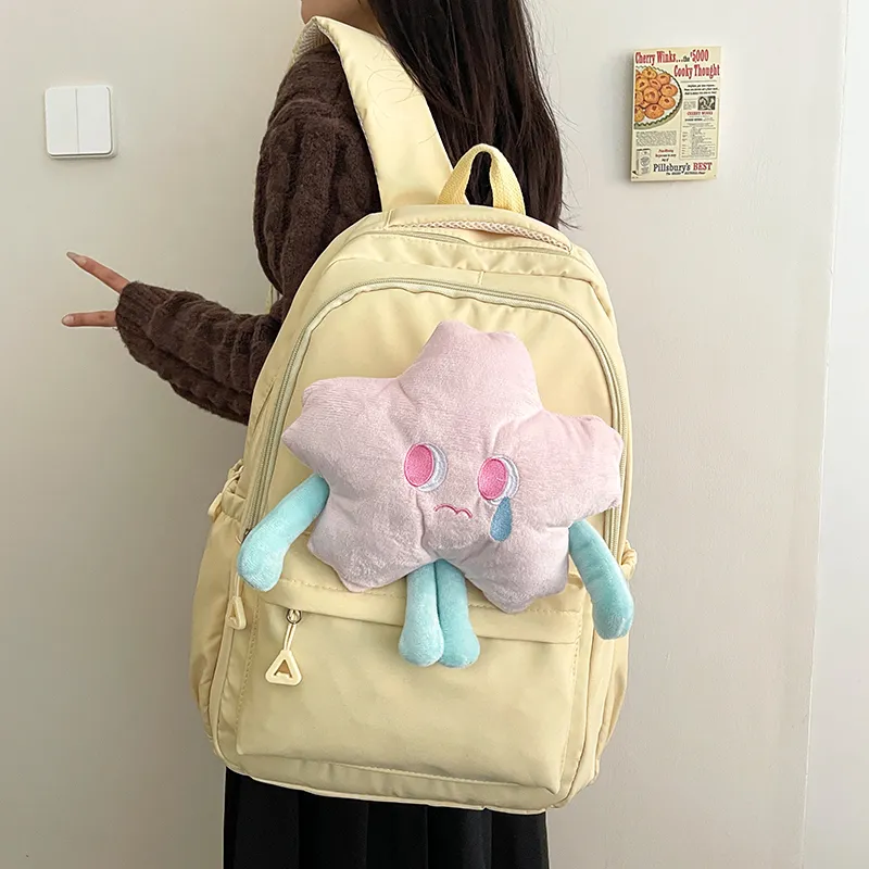 Cwatcun Nylon Backpack Women's Yellow/Pink/White-3