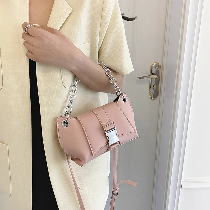 Cwatcun PU Shoulder Bag Women's White/Pink/Coffee/Black-6