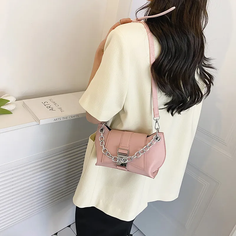 Cwatcun PU Shoulder Bag Women's White/Pink/Coffee/Black-9