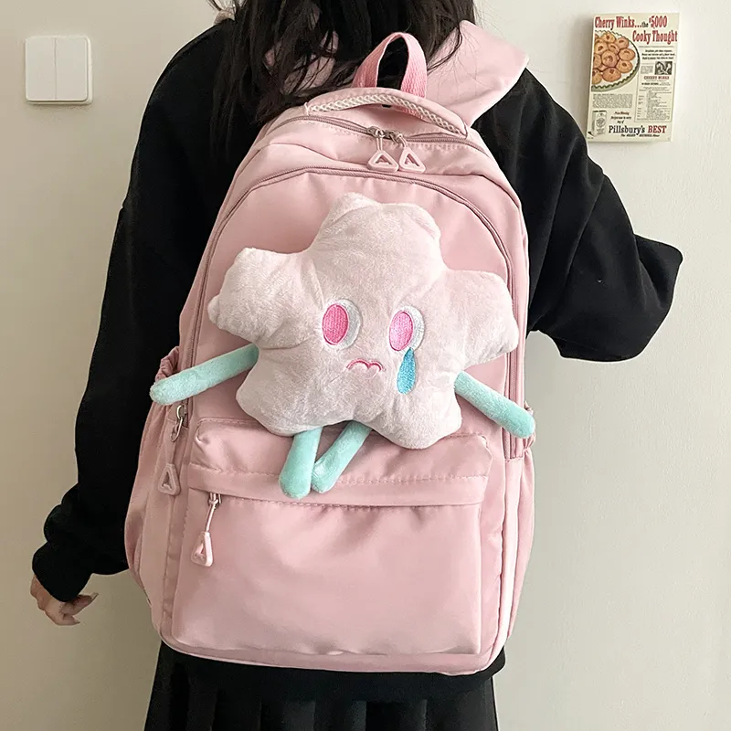 Cwatcun Nylon Backpack Women's Yellow/Pink/White-7