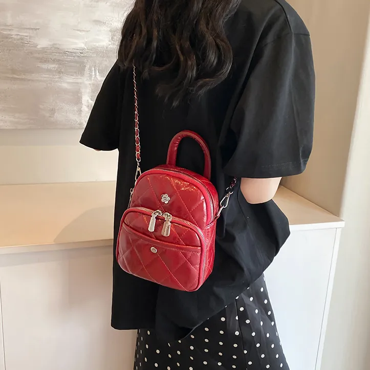 Cwatcun PU Crossbody One Shoulder Handbag Regular Women's White/Black/Burgundy/Silver-9