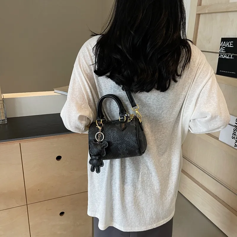 Cwatcun PU Shoulder Bag Crossbody Bag Handbag Women's Ecru/Brown/Pink/Black-21