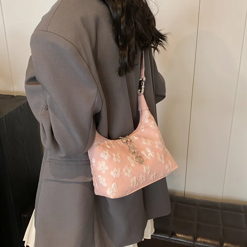 Cwatcun Oxford Crossbody One Shoulder Handbag Women's White/Pink/Black-10