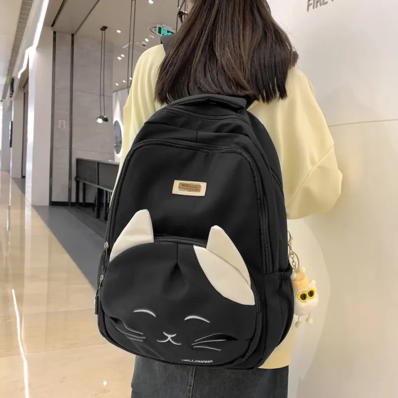 Cwatcun Nylon Backpack Unisex Blue/Pink/White/Black-14
