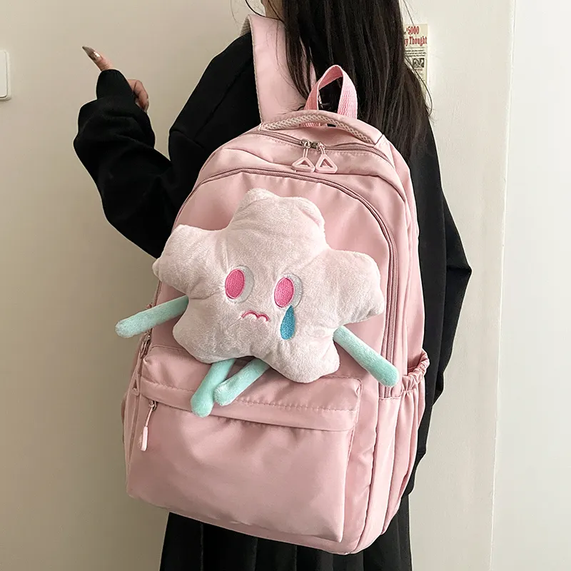 Cwatcun Nylon Backpack Women's Yellow/Pink/White-10