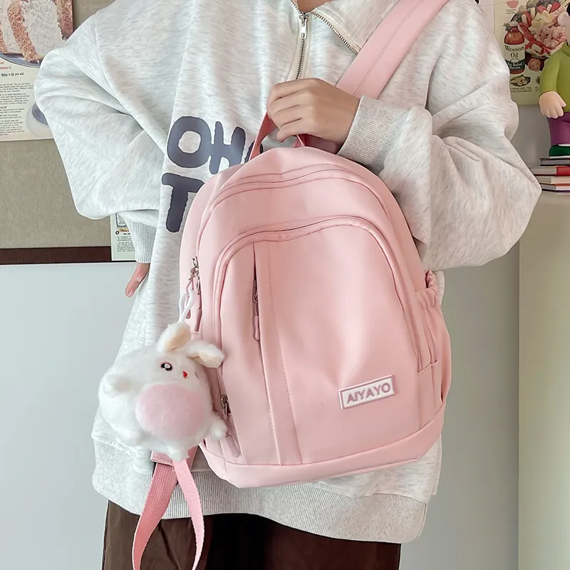 Cwatcun Nylon Backpack Women's Ecru/Black/Light Yellow/Light Blue/Light Green/Pink-12