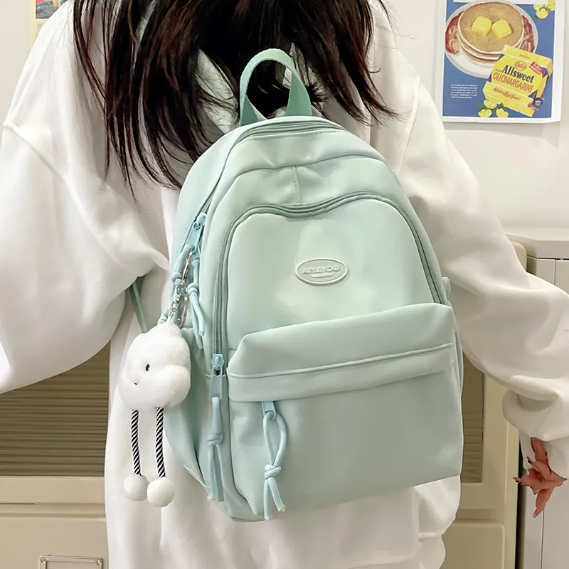 Cwatcun Nylon Backpack Regular Women's White/Pink/Black/Yellow/Green-18