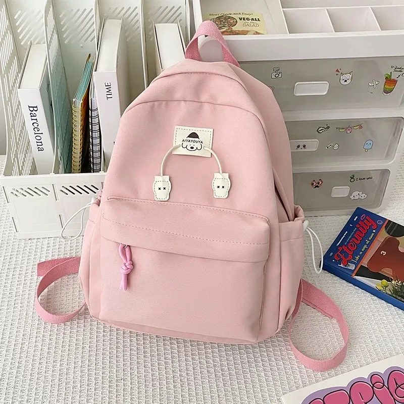 Cwatcun Polyester Backpack Unisex Ecru/Pink/Blue/Yellow/Black-4