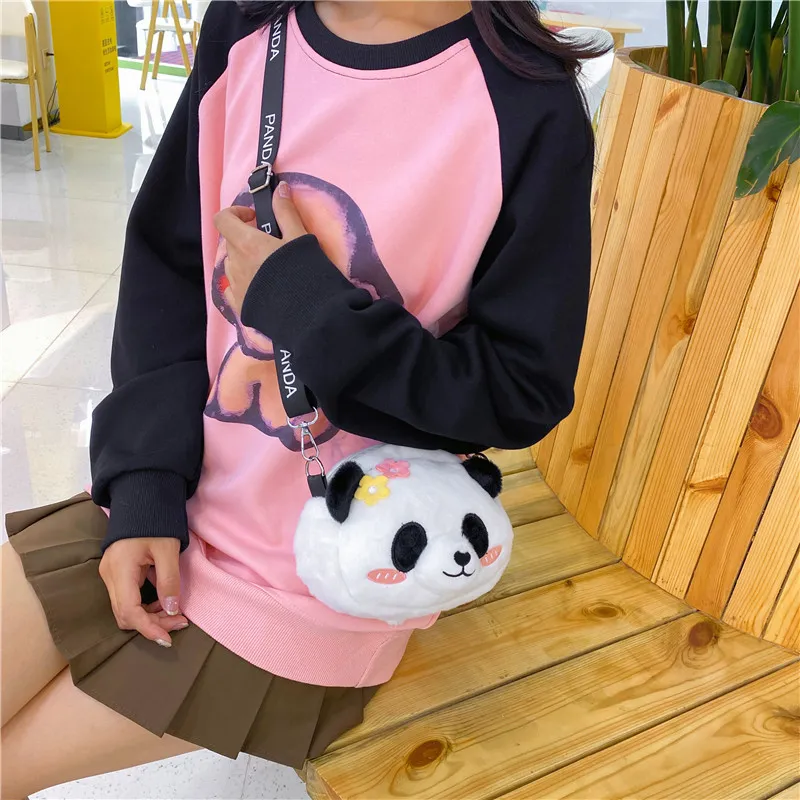 Cwatcun Plush Crossbody Bag Unisex White-1