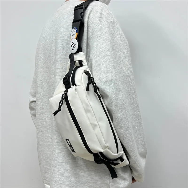 Cwatcun Nylon Sling Bag Regular Unisex White/Light Brown/Gray/Black-1