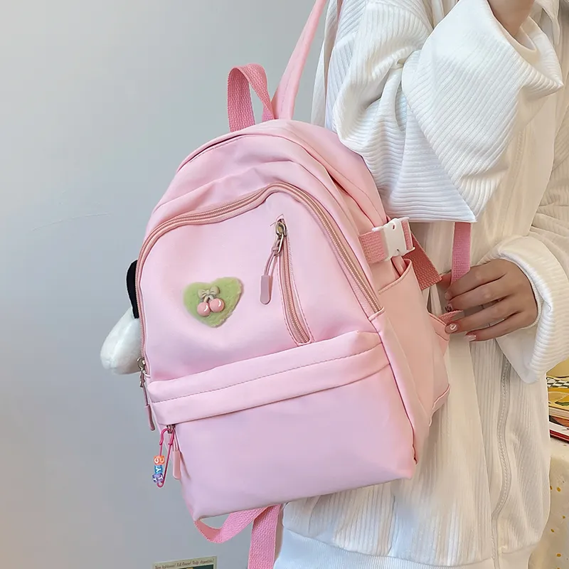 Cwatcun Nylon Backpack Women's Ecru/Black/Pink/Light Yellow/Light Green-8