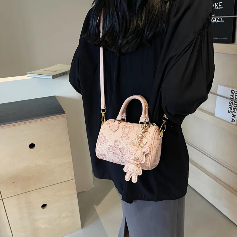 Cwatcun PU Shoulder Bag Crossbody Bag Handbag Women's Ecru/Brown/Pink/Black-15