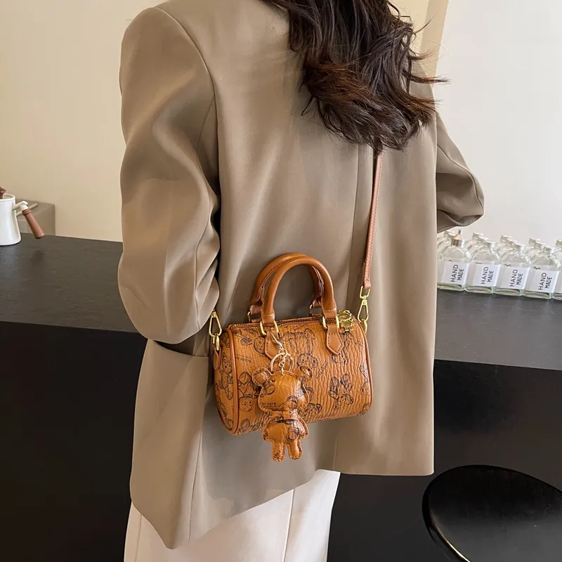 Cwatcun PU Shoulder Bag Crossbody Bag Handbag Women's Ecru/Brown/Pink/Black-9