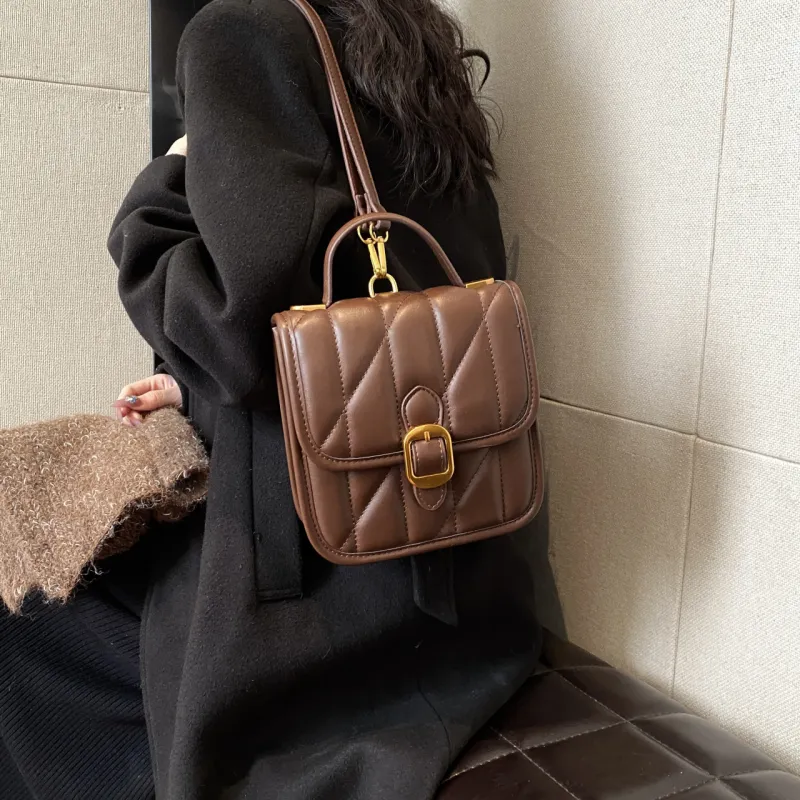 Cwatcun PU Double Shoulder, One Shoulder Handbag Regular Women's White/Black/Coffee-7