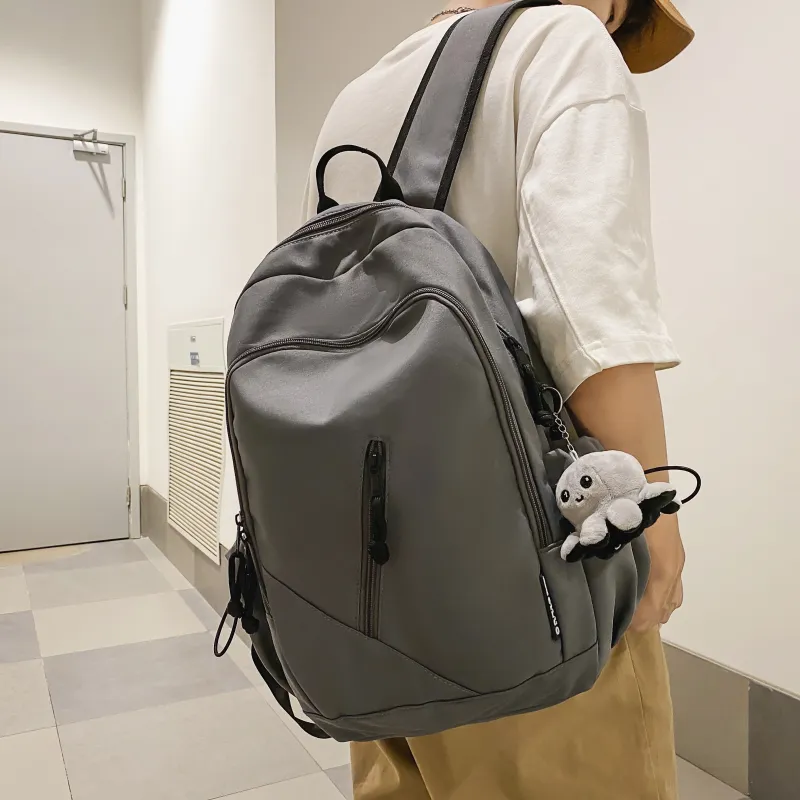 Cwatcun Nylon Backpack Regular Unisex Brown/White/Black/Gray-18