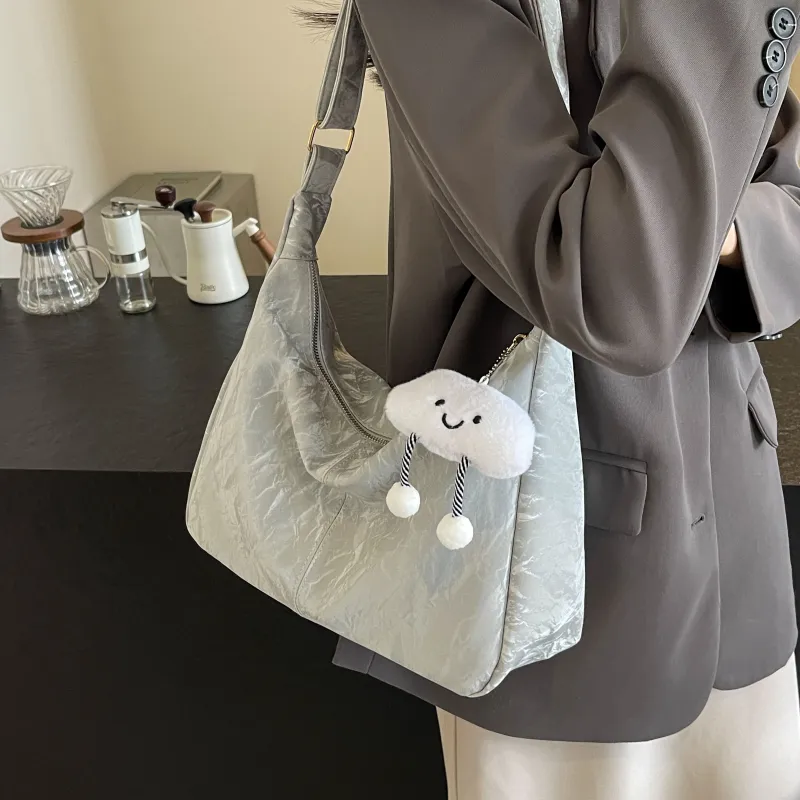 Cwatcun PU Bucket Bag, Shoulder Bag, Crossbody Bag Women's Black/Ecru/Silver/Pink-15
