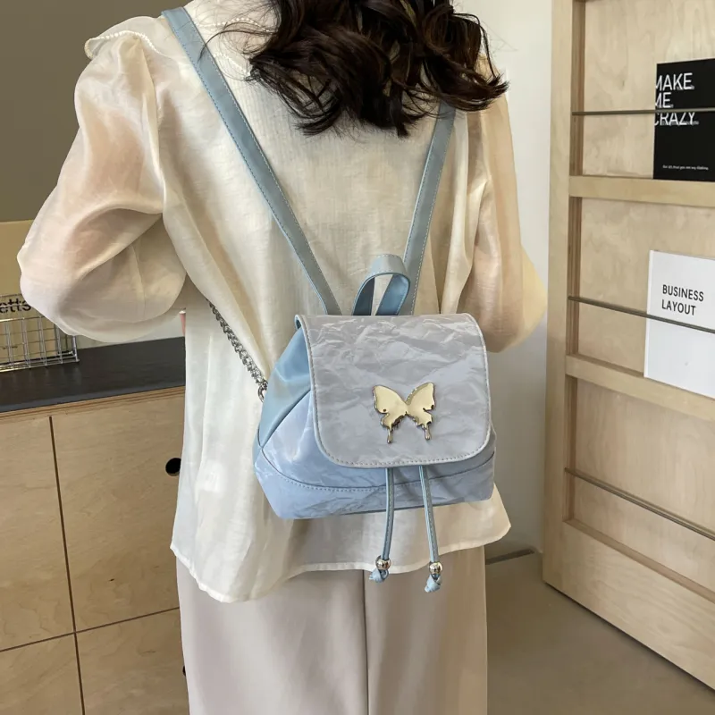 Cwatcun PU Handbag Backpack Regular Women's Ecru/Silver/Green/Blue/Pink/Black-27