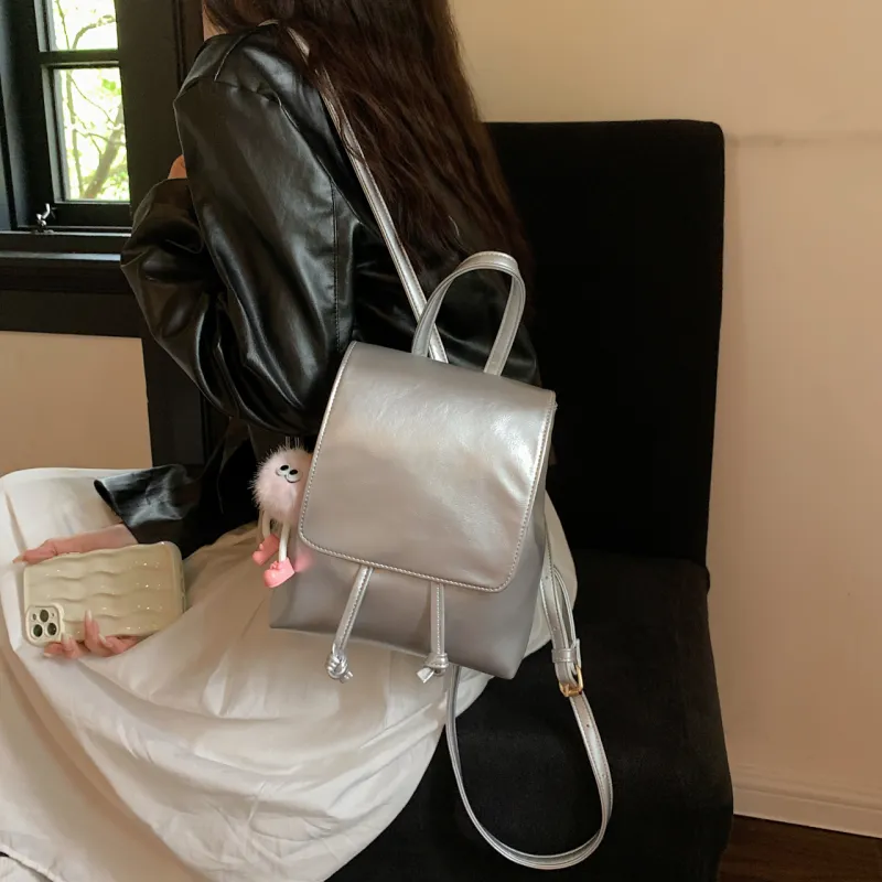 Cwatcun PU Backpack Regular Women's Brown/Silver/Black/White/Pink-7