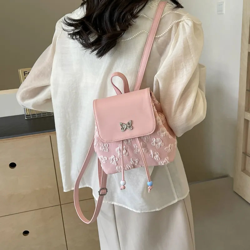 Cwatcun PU Backpack Regular Women's Ecru/Blue/Pink/Black-17