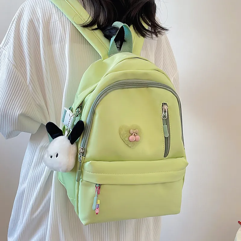Cwatcun Nylon Backpack Women's Ecru/Black/Pink/Light Yellow/Light Green-25