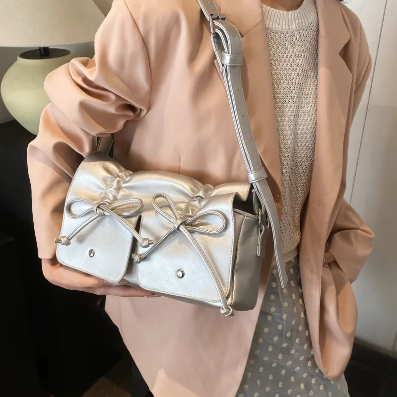 Cwatcun PU Crossbody Shoulder Bags Regular Women's White/Silver/Pink/Black-20