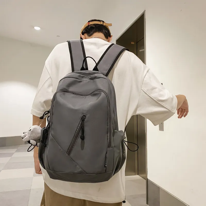 Cwatcun Nylon Backpack Regular Unisex Brown/White/Black/Gray-19