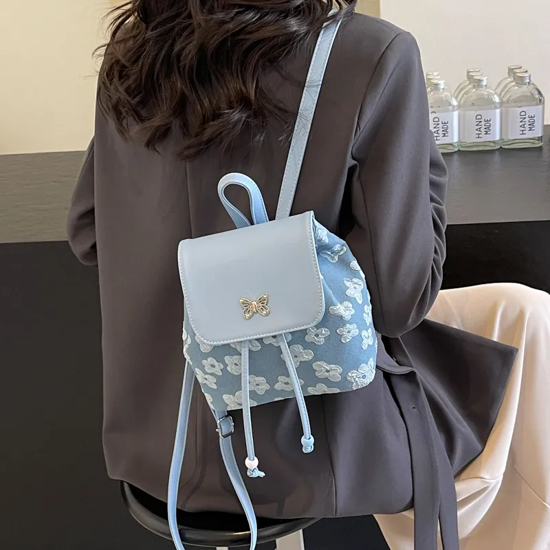 Cwatcun PU Backpack Regular Women's Ecru/Blue/Pink/Black-14
