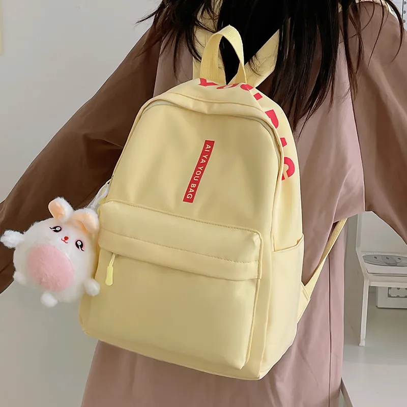 Cwatcun Nylon Backpack Regular Women's White/Pink/Black/Yellow/Purple-12