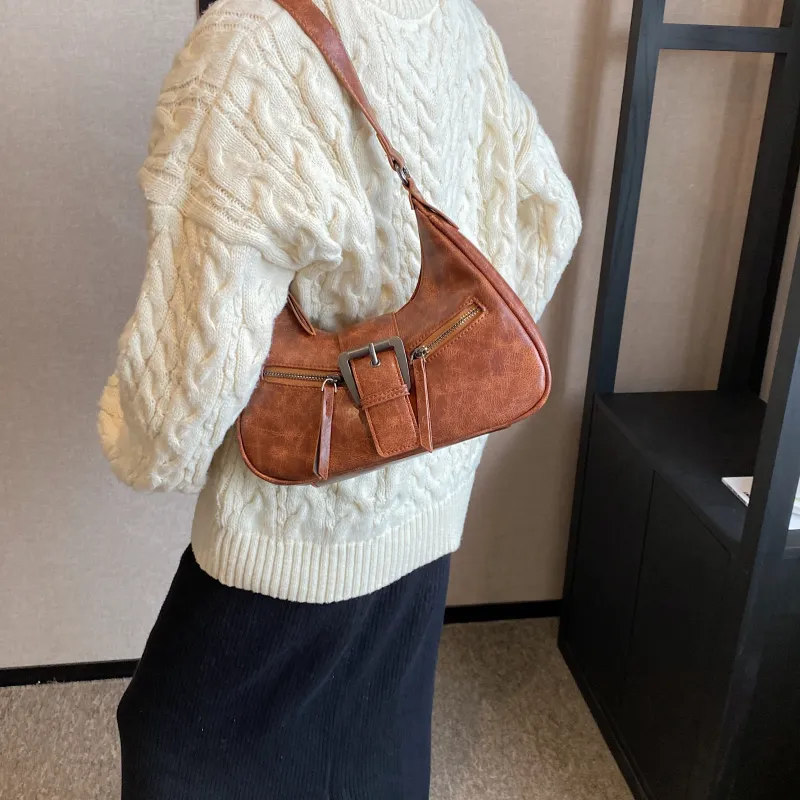 Rainbow Girl PU Shoulder Bag Women's Black/Coffee/Brown-10