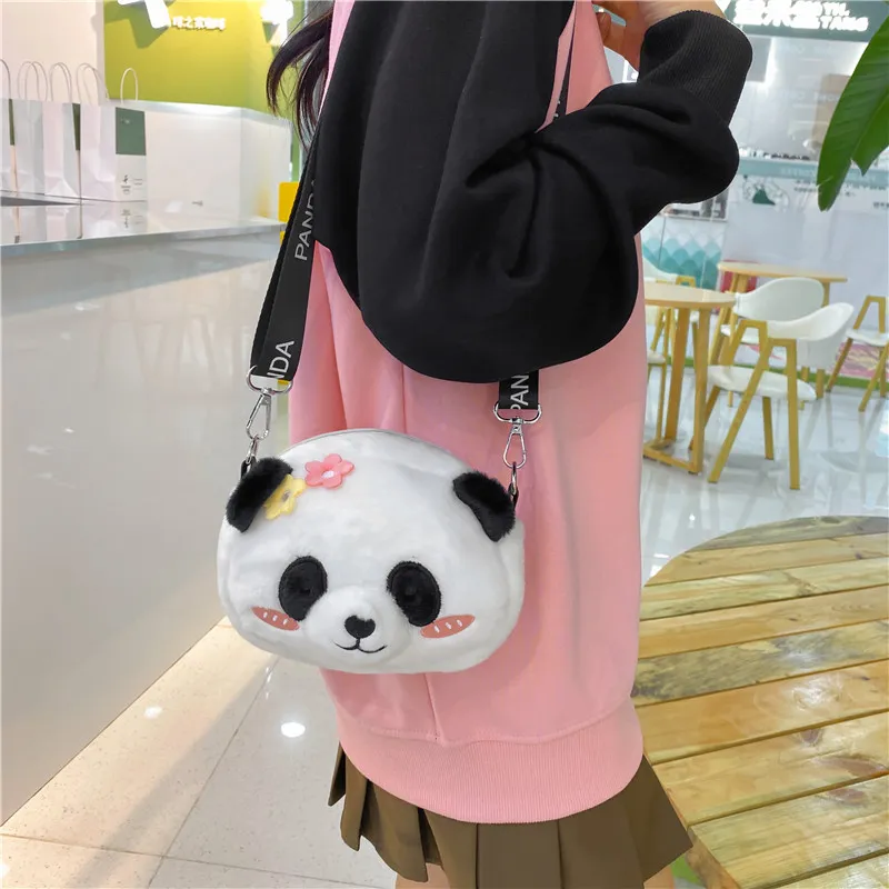 Cwatcun Plush Crossbody Bag Unisex White-3