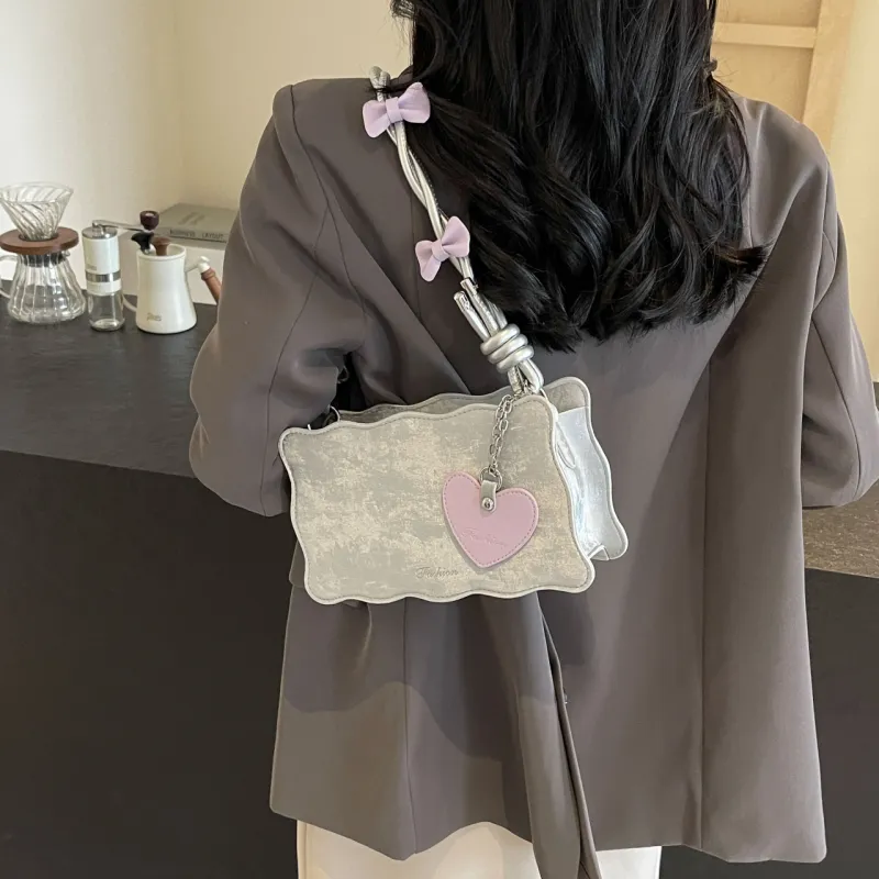 Cwatcun PU Handbag, Shoulder Bag Regular Women's Silver/Pink/Green/White/Black-7