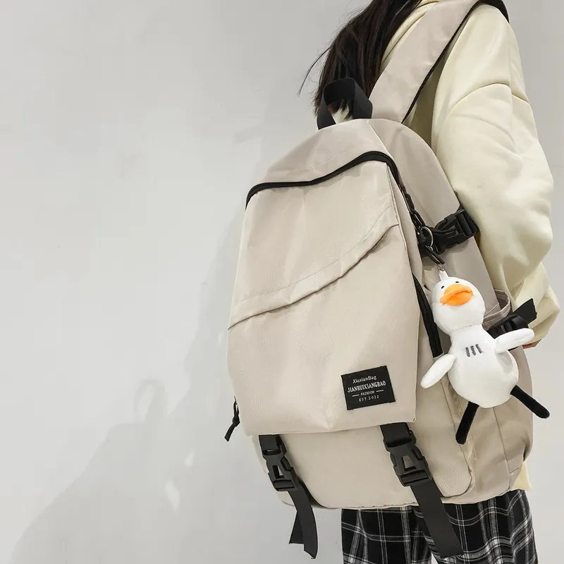 Cwatcun Nylon Backpack Unisex White/Black-1