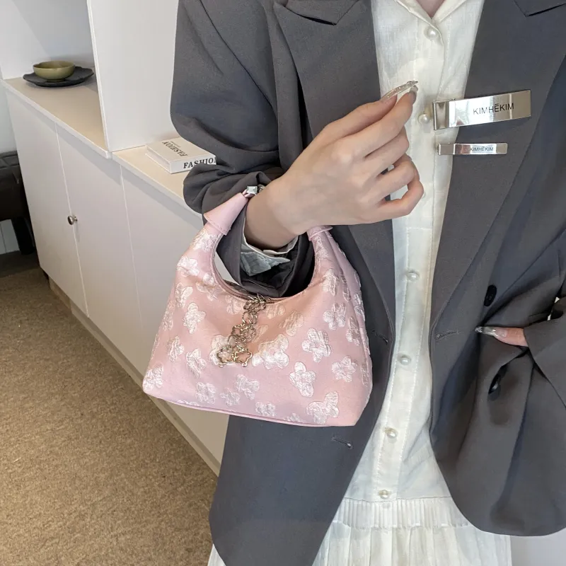 Cwatcun Oxford Crossbody One Shoulder Handbag Women's White/Pink/Black-8