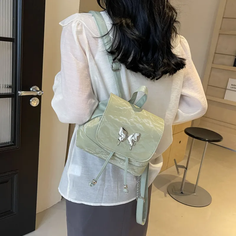 Cwatcun PU Handbag Backpack Regular Women's Ecru/Silver/Green/Blue/Pink/Black-19