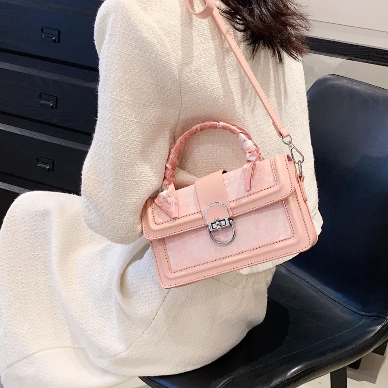 Cwatcun PU Portable Crossbody Women's Shoulder Bag Regular Women's Gray/Pink-7