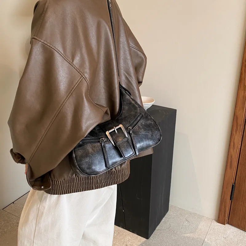 Rainbow Girl PU Shoulder Bag Women's Black/Coffee/Brown-20