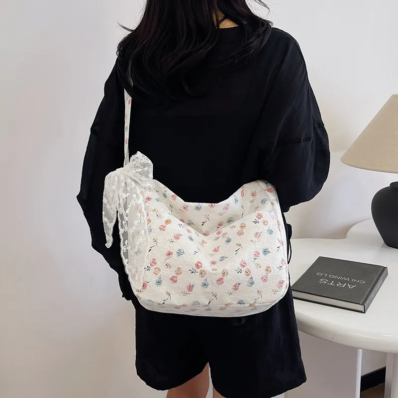 Cwatcun Canvas Bag Shoulder Bags Women's Ecru/Black/Gray-2