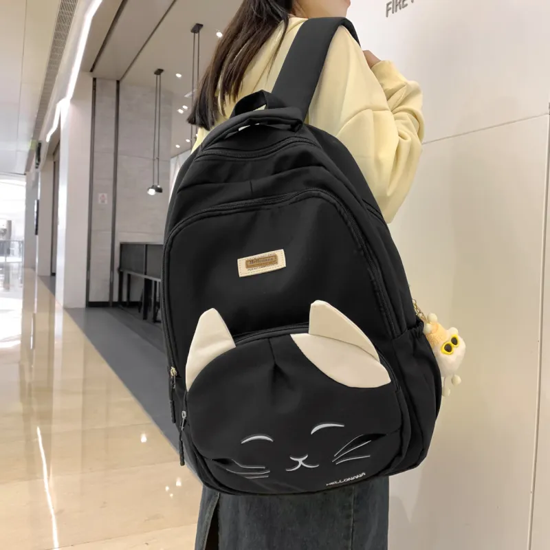 Cwatcun Nylon Backpack Unisex Blue/Pink/White/Black-15