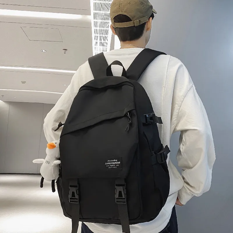 Rainbow Girl Nylon Backpack Regular White Black-3