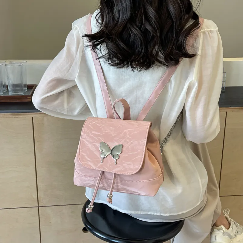 Cwatcun PU Handbag Backpack Regular Women's Ecru/Silver/Green/Blue/Pink/Black-33