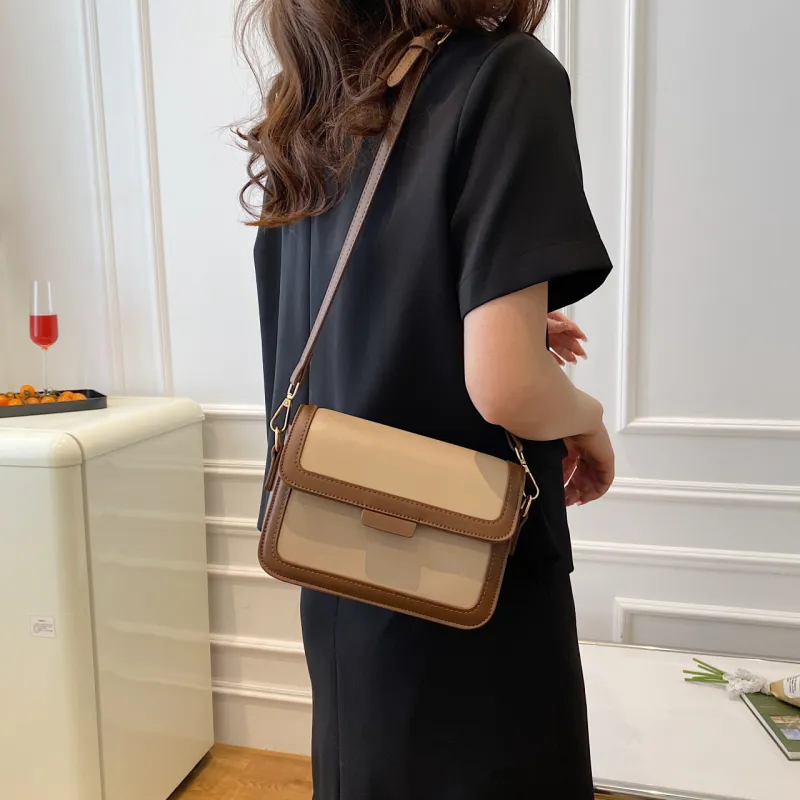 Cwatcun PU Shoulder Bag Crossbody Bag Women's Brown/Black/Khaki-3