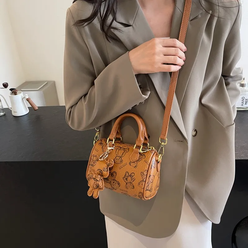 Cwatcun PU Shoulder Bag Crossbody Bag Handbag Women's Ecru/Brown/Pink/Black-8