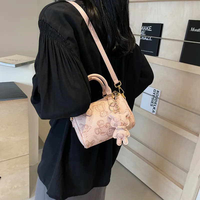 Cwatcun PU Shoulder Bag Crossbody Bag Handbag Women's Ecru/Brown/Pink/Black-16