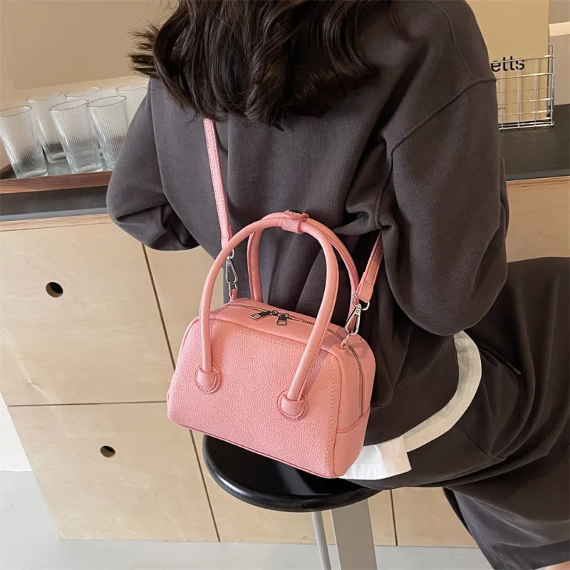 Cwatcun PU One Shoulder Handbag, Crossbody Bag Regular Women's White/Sky Blue/Yellow/Black/Pink-17