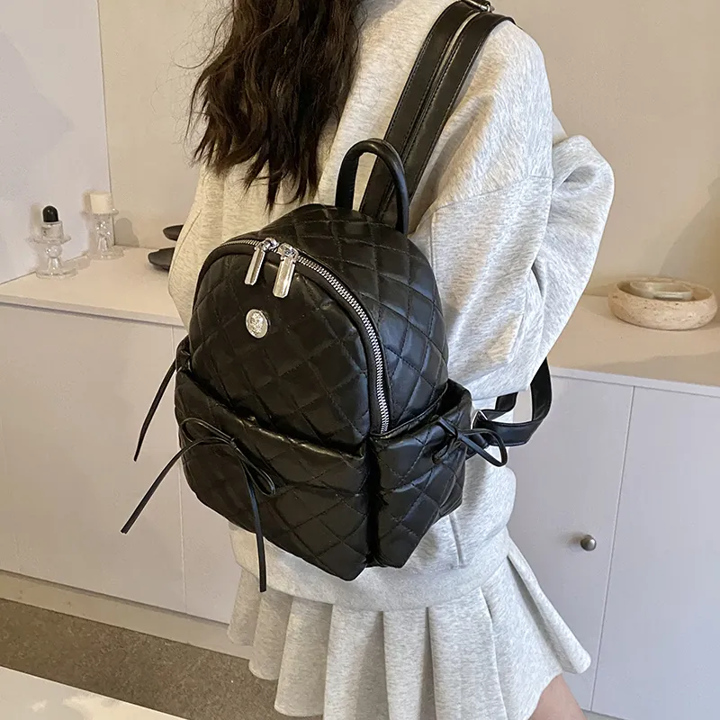 Cwatcun PU Backpack Women's Black/Blue/Pink/Silver/White-5