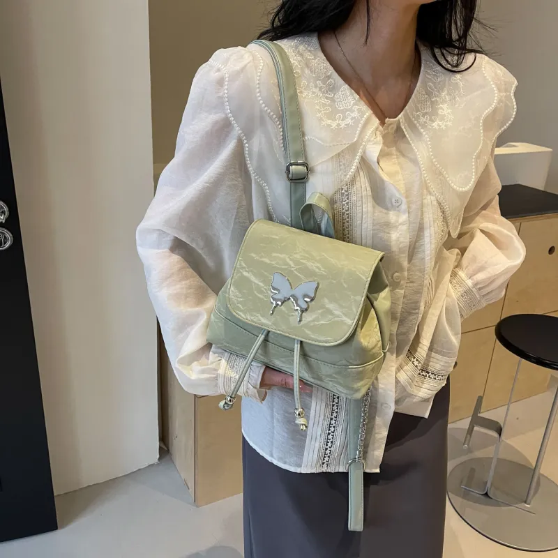 Cwatcun PU Handbag Backpack Regular Women's Ecru/Silver/Green/Blue/Pink/Black-17
