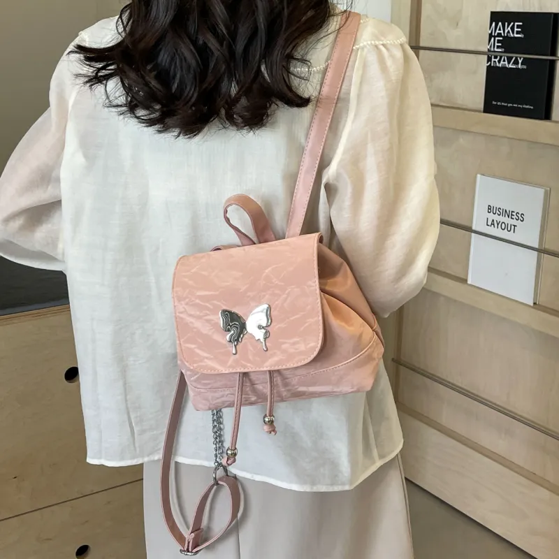 Cwatcun PU Handbag Backpack Regular Women's Ecru/Silver/Green/Blue/Pink/Black-36