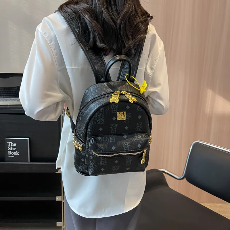 Cwatcun PU Backpack Regular Women's Brown/Pink/Ecru/Black-19