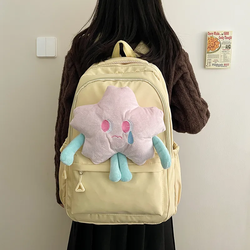 Cwatcun Nylon Backpack Women's Yellow/Pink/White-5