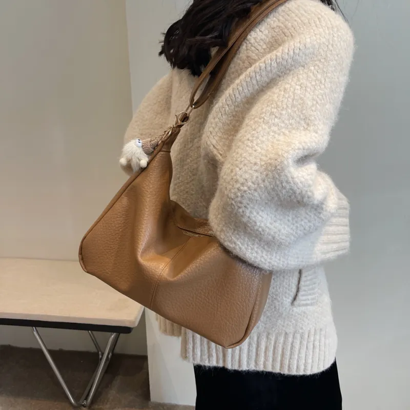 Cwatcun PU Crossbody Bag Regular Women's Ecru/Black/Brown/Coffee-19